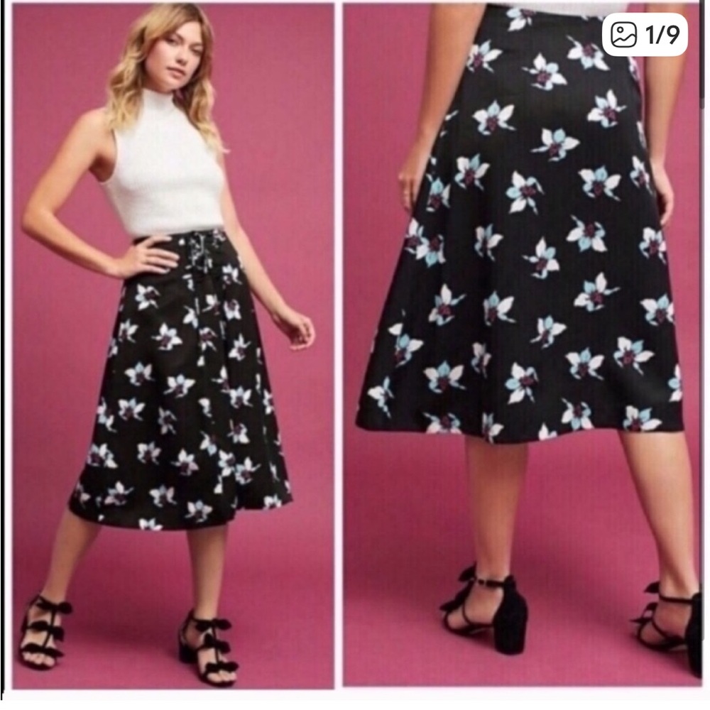Maeve Floral Midi Skirt EUC